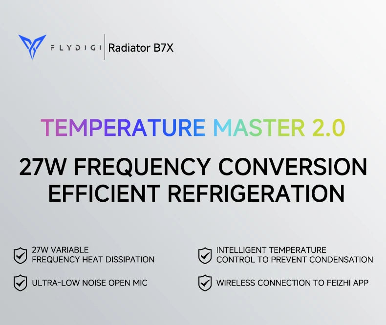 Flydigi B7X Cellphone Cooler Frequency Conversion Super Heat Dissipation Magnetic Radiator RGB Light For Iphone Ipad Android