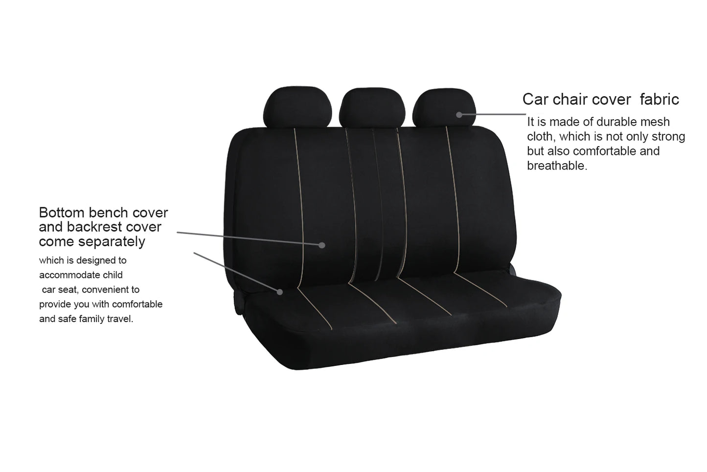 AUTO HIGH Universal Auto Seat Covers Full Set for Car Truck SUV Van Polyester Front & Rear Protector