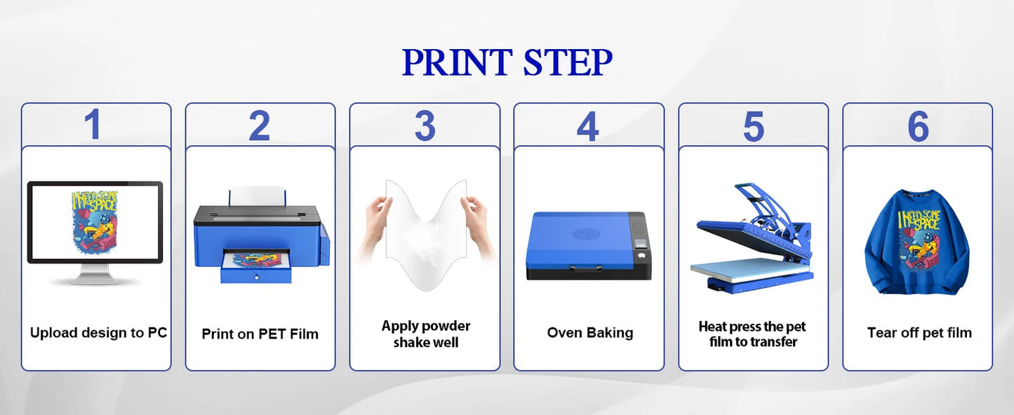 DTF Printer A3 L1800 DTF Transfer Printing Machine with Roll Feeder Direct to Film Printer A3 for t shirt DIY Printing Machine