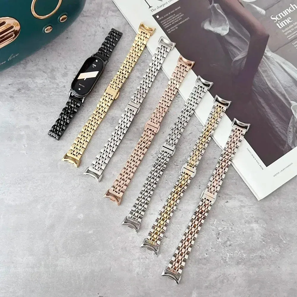 Metal Strap for Xiaomi Mi Band 10 9 8 Smartwatch Stainless Steel Comfortable Band for Miband 10 9 8 Replacement Bracelet Correa