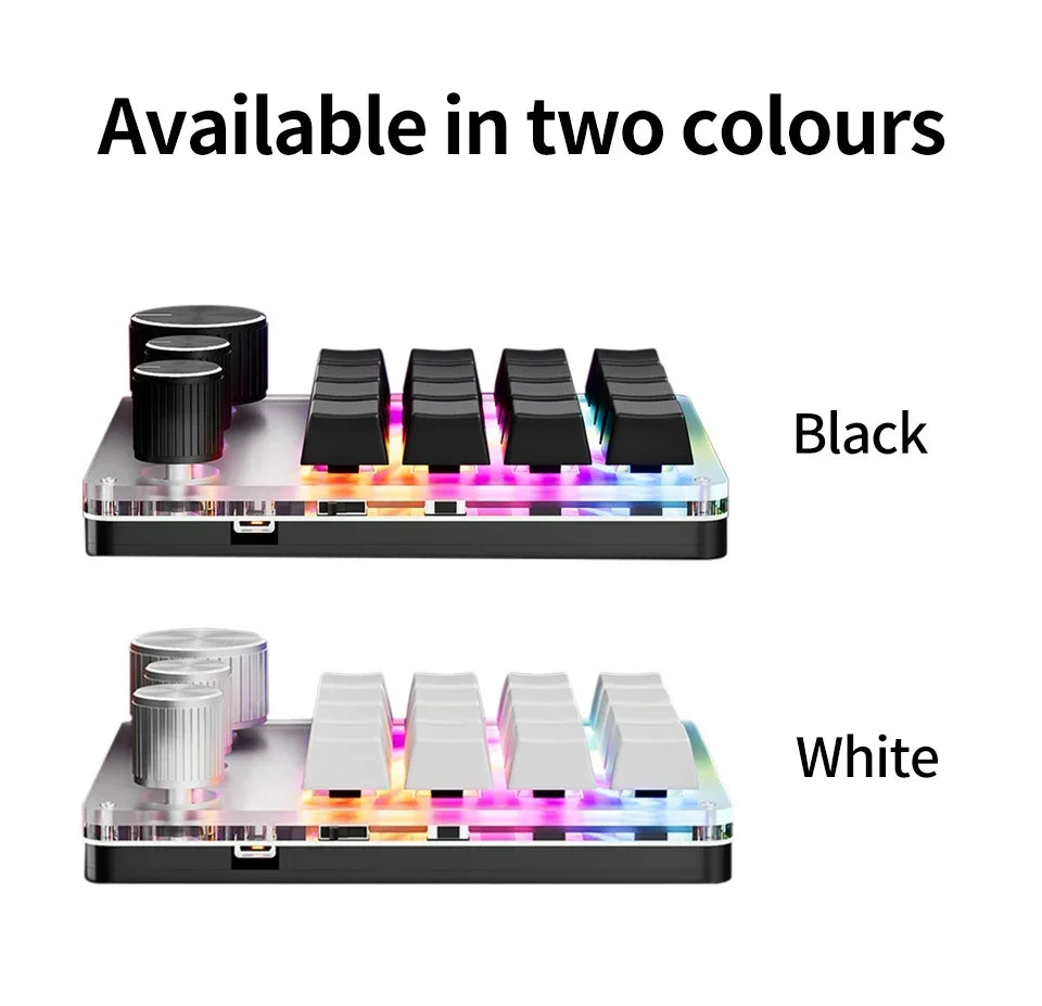 RGB Programming Macro Custom 16Key 3 Knob Bluetooth Keyboard Copy Paste Photoshop Gaming Keypad DIY Mechanical Hotswap Macropad