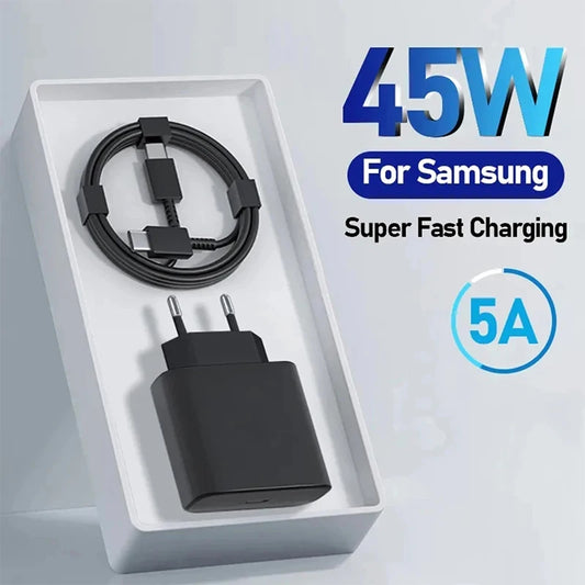 PD Fast Charger Cable Set for Samsung Galaxy S22 S23 S24 Ultra USB C Mobile Phone Type C PD Cable Quick Charging Wall Adapter