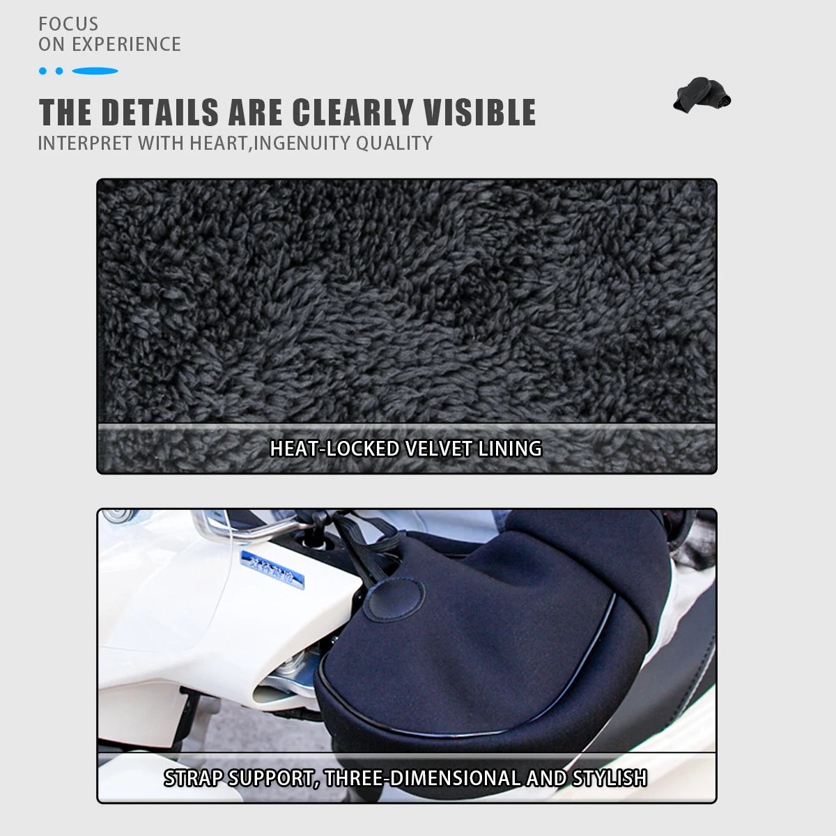 Thick Motorcycle Handlebar Muffs Protective Motorcycle Scooter ATV UTV Winter Warmer Gloves Grip Handle Bar Muff Rainproof Warm