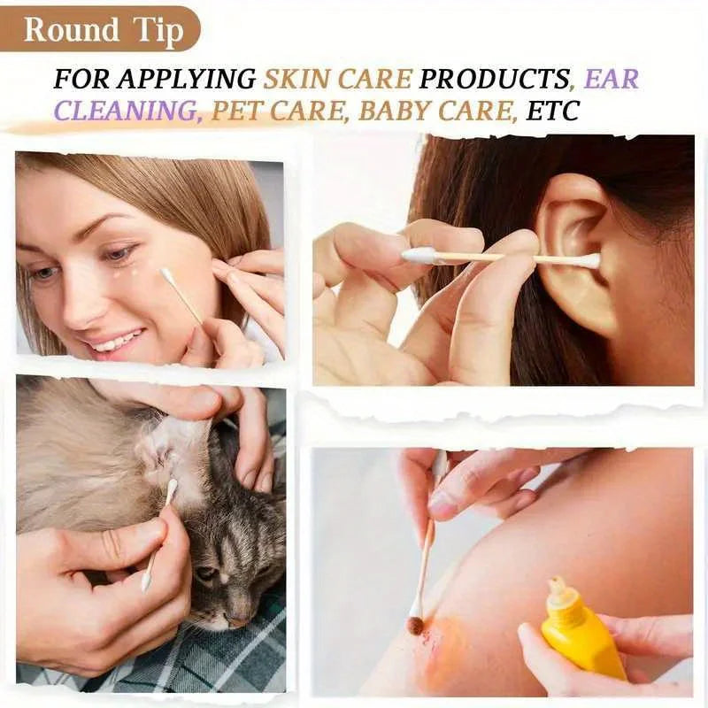 1000 Double-Ended Swabs for Ear Cleaning And Makeup - Fragrance-Free, Sanitary Disposable Swabs for Cleaning, Makeup Remover And