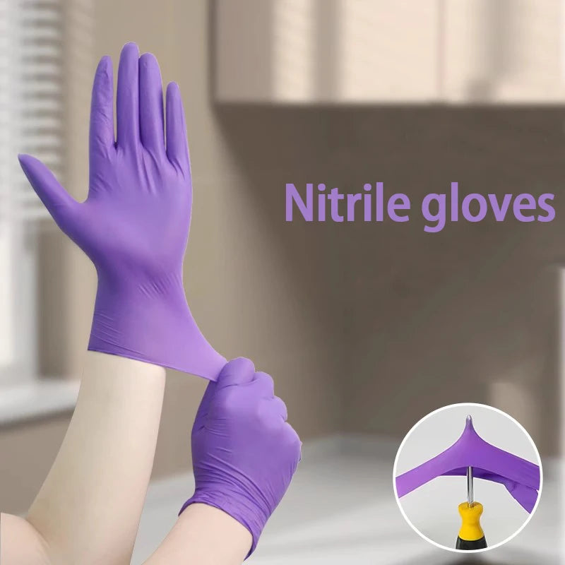 20/50/100/200/4001000pcs disposable purple nitrile gloves, suitable for car kitchens, gardening, and home cooking