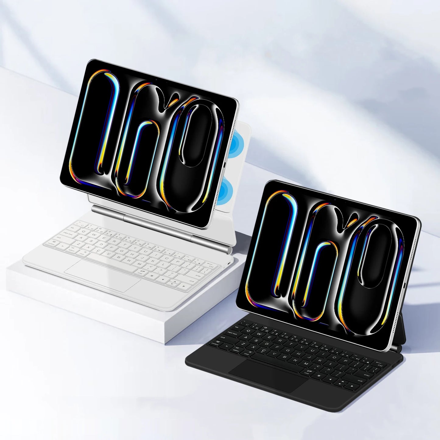 AJIUYU Magic Keyboard Folio For iPad Pro 11 inch (M4) 2024 A2836 A2837 Smart Magnetic Case Multi-touch Backlight Keyboard Cover
