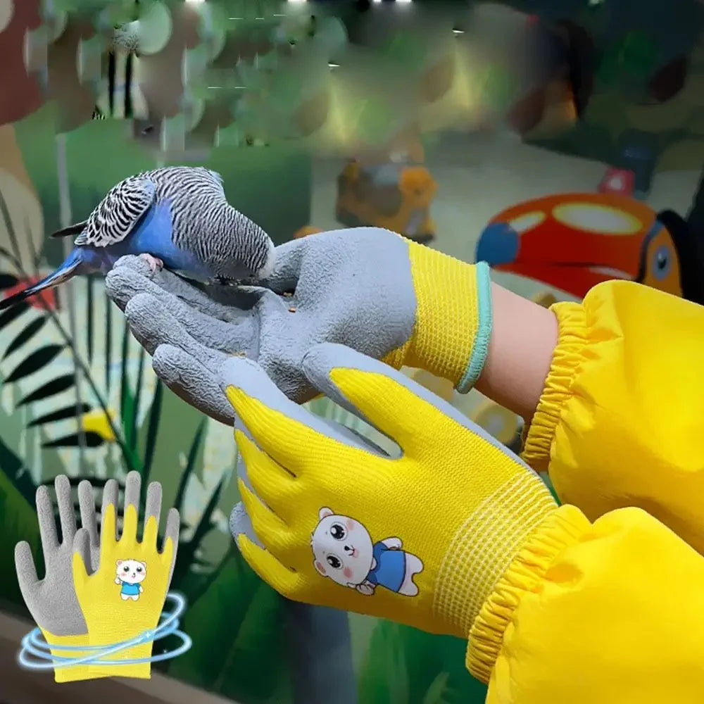 Kids Durable Waterproof Garden Work Gloves Non-Slip Children Safety Yard Work Gloves Portable Garden Supplies Gardening Gloves