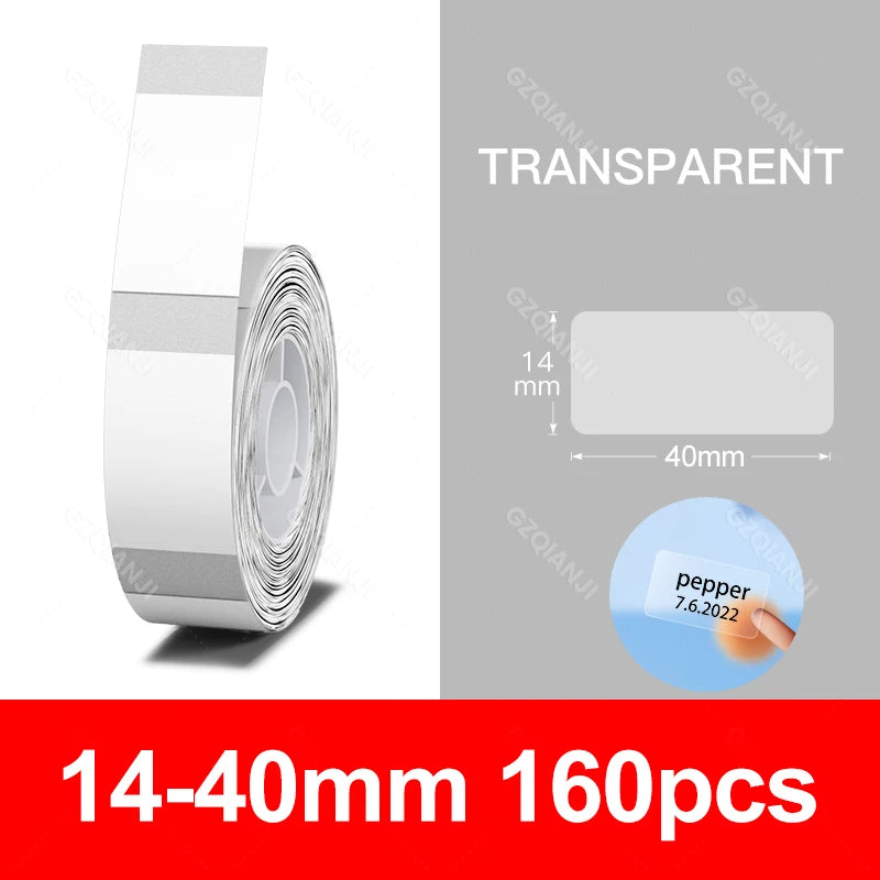 Niimbot D110 D11 Label printer paper Waterproof Anti-Oil Price Label Sticker Transparent Pure Color Label thermal Sticker Paper