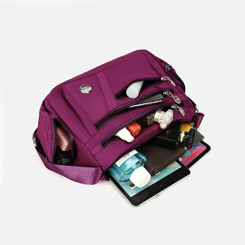 Large Capacity Women Crossbody Bag Waterproof Tote Casual Nylon Shoulder Bag Purse Handbag Lightweight Travel Messenger Bag