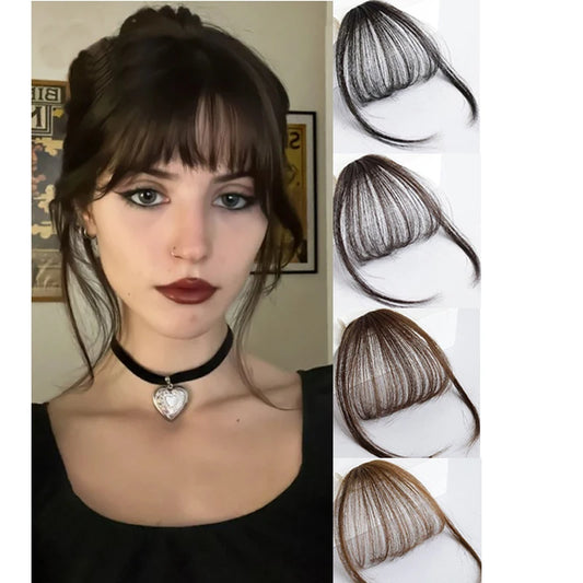 H&STAR Synthetic 3D Short Air Hair Bangs with  Clip in Hair Extensions Realistic Fringe Hairpiece for Women Daily Wear