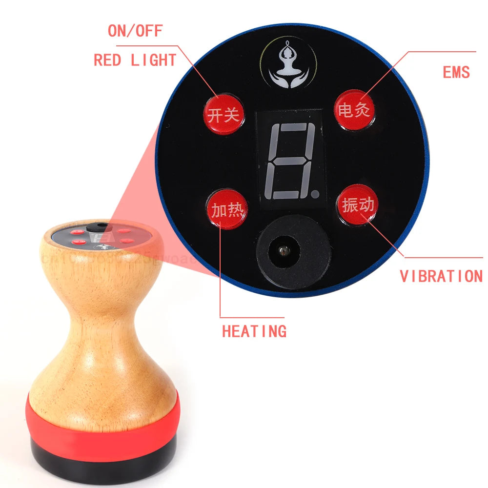 EMS Hot Stone Scraping Cellilute Remove Massager Body Gua sha Fat Burner Red Light Therapy Vibration Lymphatic Drainage