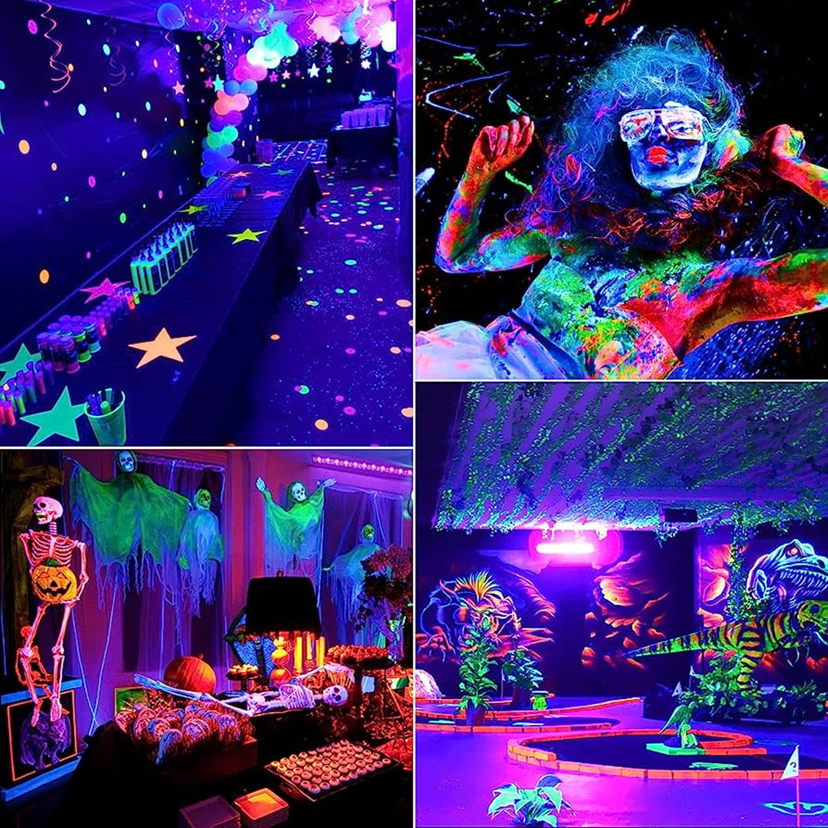 LED Black Light 6W 395nm T5 UV Blacklight Bar for Fluorescent Tapestry Poster Body Paint Glow Halloween Decor Xmas Party