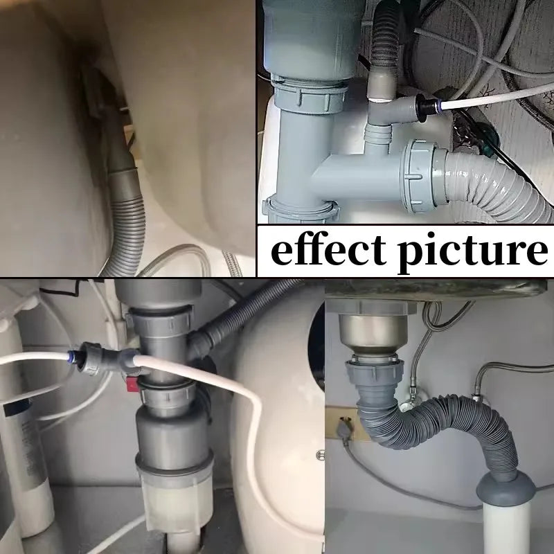 Sink Drain Pipe Adapter Y Shaped Basin Sewer Branch Connector Overflow Tube Thread Hose Joint for Kitchen Bathroom Accessories