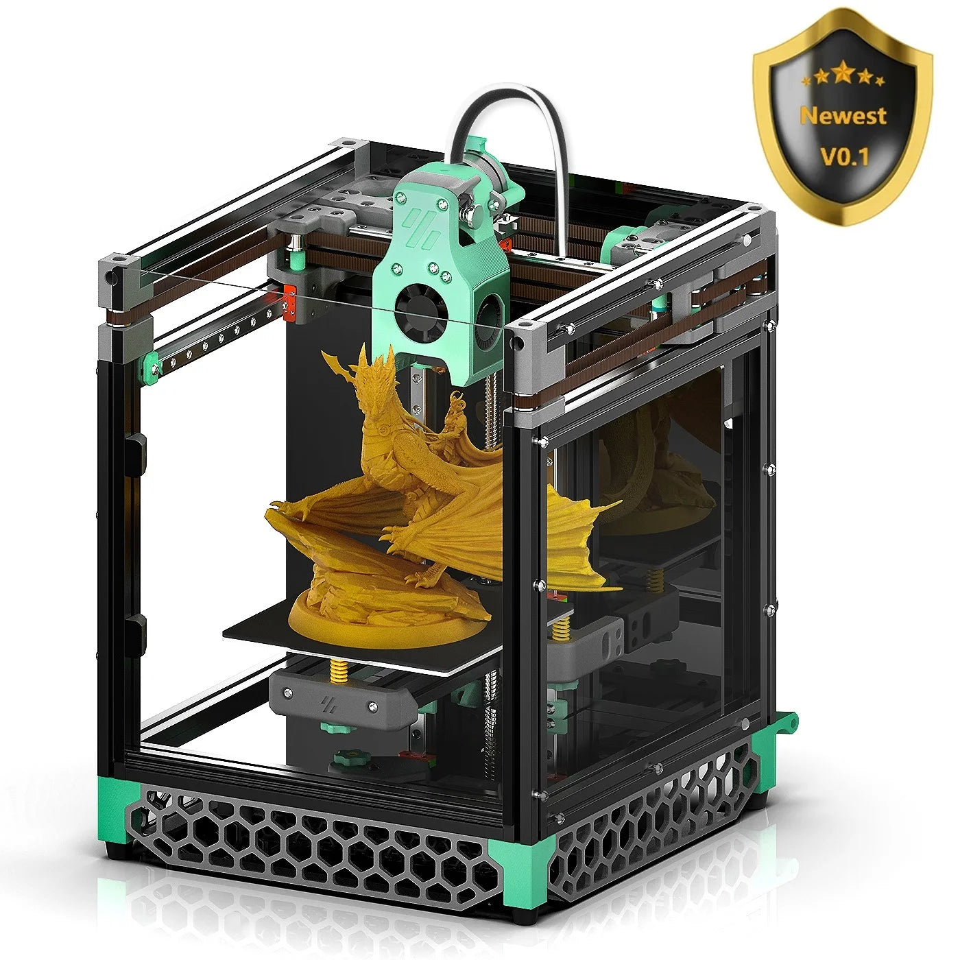 Go V0.1 Corexy 3D Printer WiFi Onboard Klipper Fluidd Desktop FDM 3D Printers Kit DIY Scatter V6 Hotend with Enclosed Panel