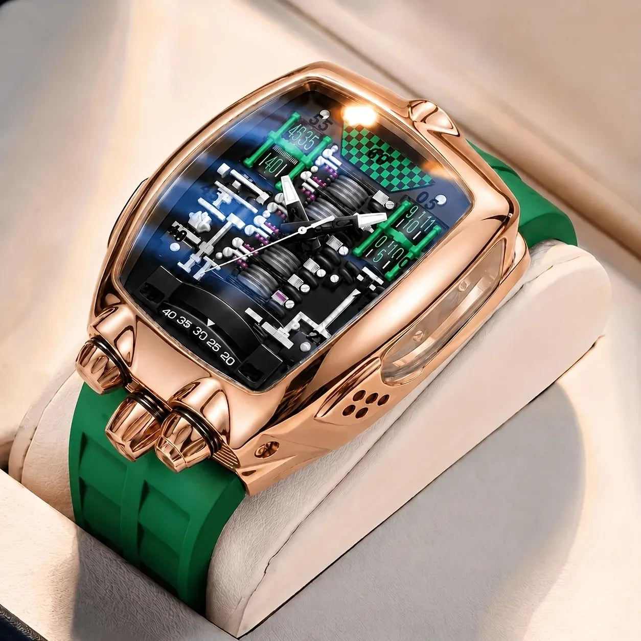 1pcs Men's black dial alloy strap vintage fashion tonneau sporty details Quartz Watch for business party holiday