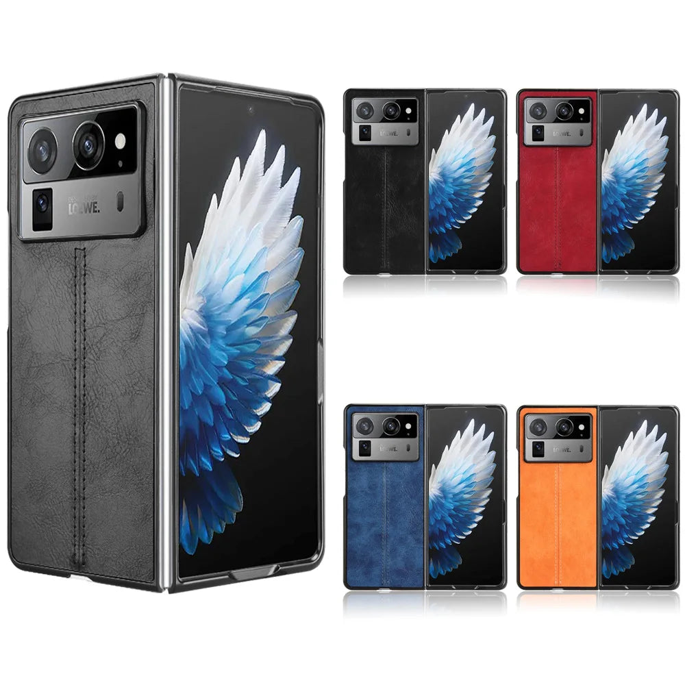 For Tecno Phantom V Fold 2 Case Luxury Leather Skin Texture Ultra Thin Slim Back Cover For Tecno Phantom V Fold2 Phone Cases
