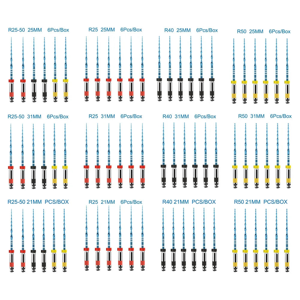 ELIJAH 6Pcs/Box 21/25/31mm Dental Reciprocating Blue Endodontic Files R25/40/50 Only One Engine Use Niti Rotary Root Canal File