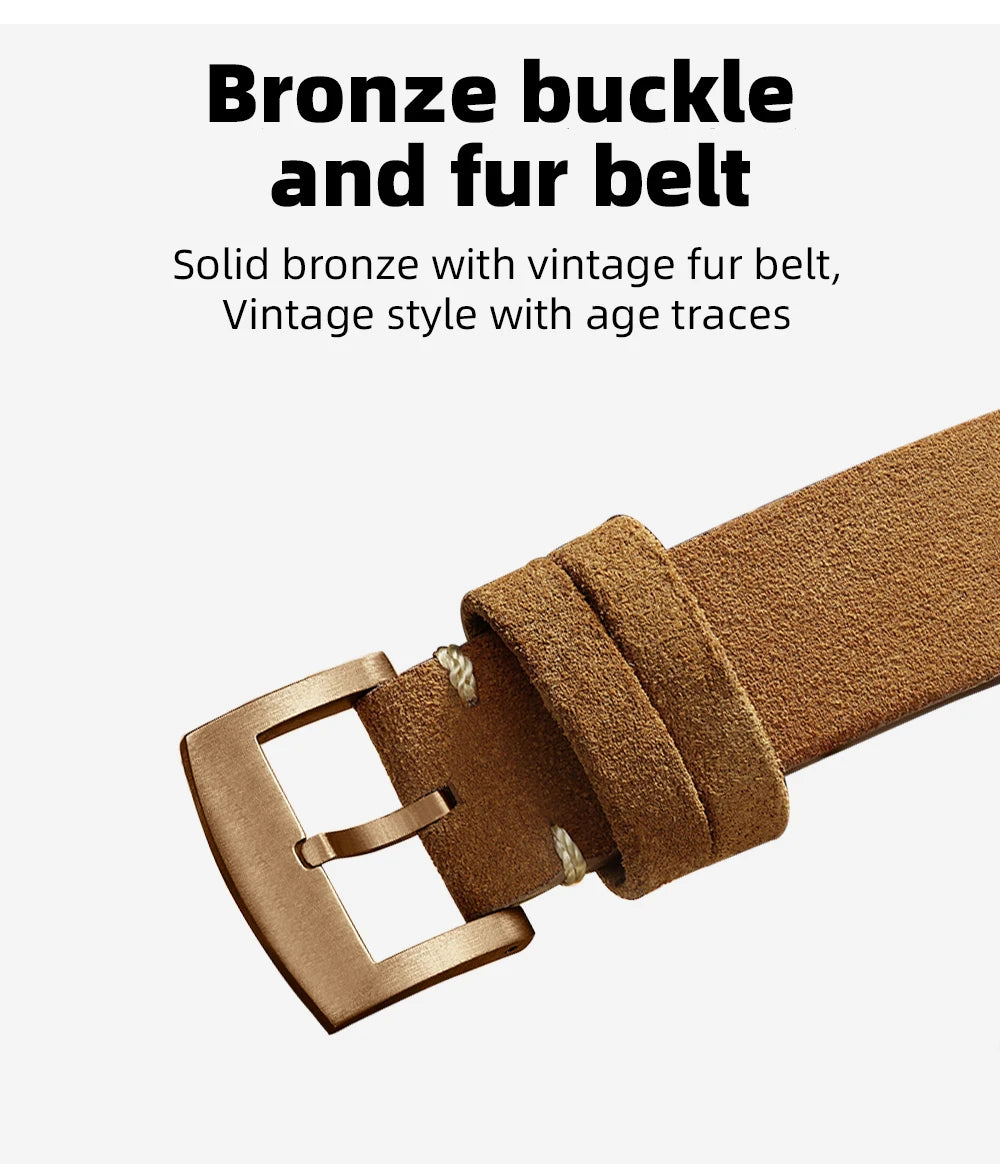 ADDIESDIVE 39mm Vintage CuSn8 Bronze Diver 200m Men's Watch Bubble mirror sapphire glass Automatic Mechanical Leather Strap