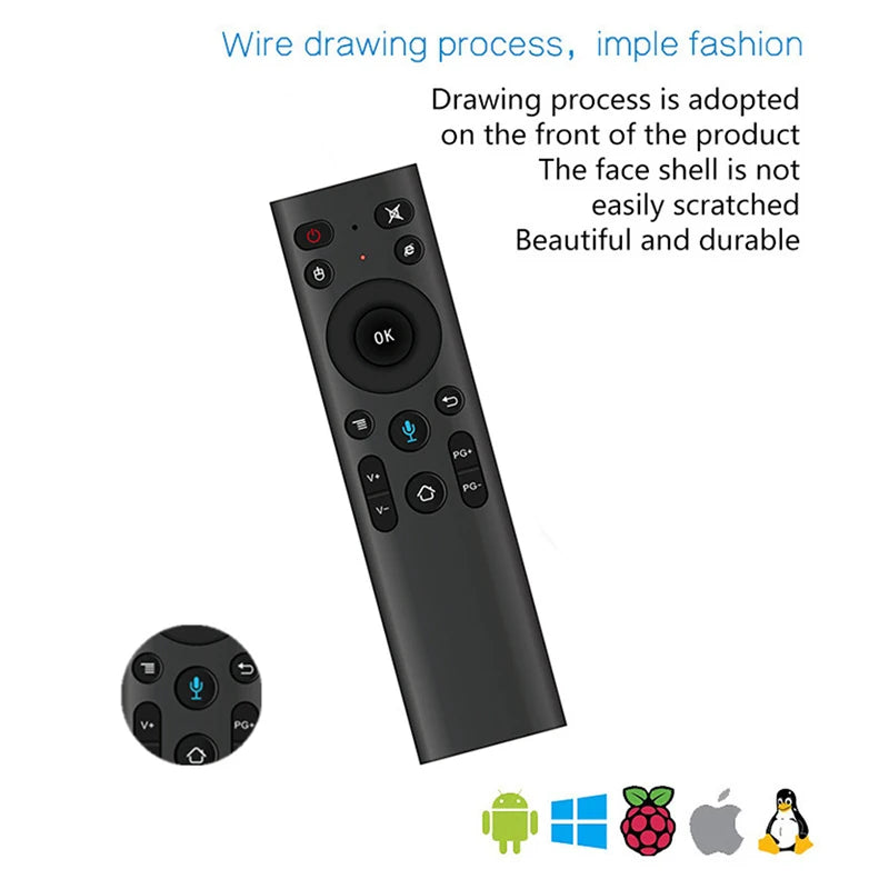 2.4G Wireless Voice Remote Control Gyroscope Controller with USB Receiver Q5 Air Mouse Remote for Projector Smart TV Android Box