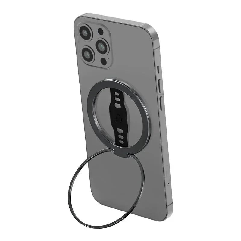 Magnetic Ring Phone Holder for Magsafe Wireless Charging Phone Grip Stand with Silicone Finger Strap Removable Car Phone Holder