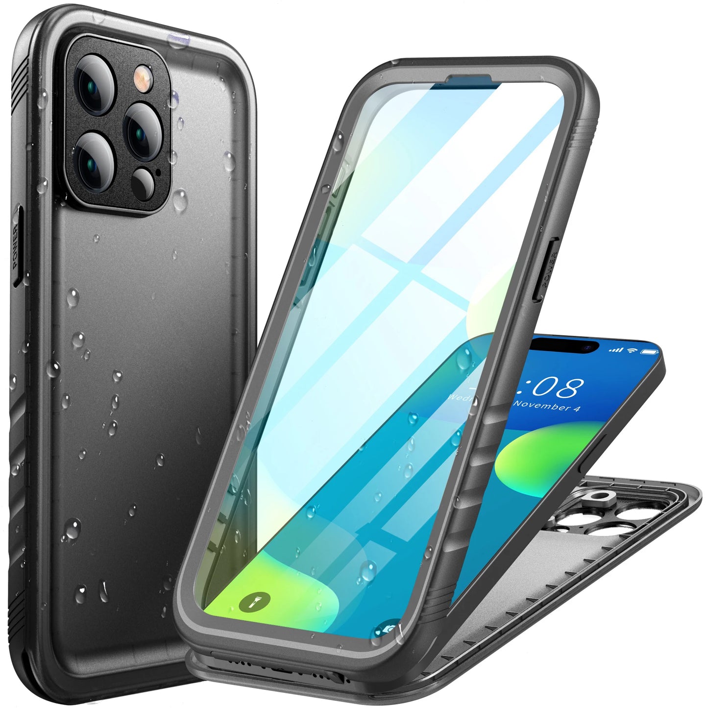 SPORTLINK Waterproof Case For iPhone 14 11 12 13 15 Pro Max Swimming Diving Case With Strap Full-Body Screen Camera Protector
