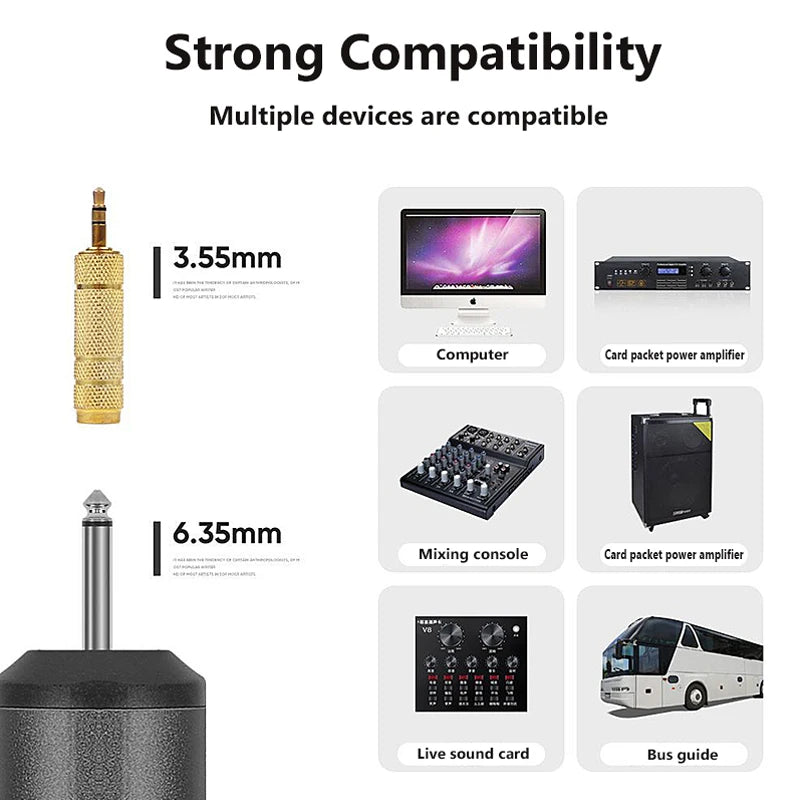 Portable Wireless Headset Microphone+Lavalier Mic System Teaching Speech Interview Vlog Live Recording for iPhone Android PC