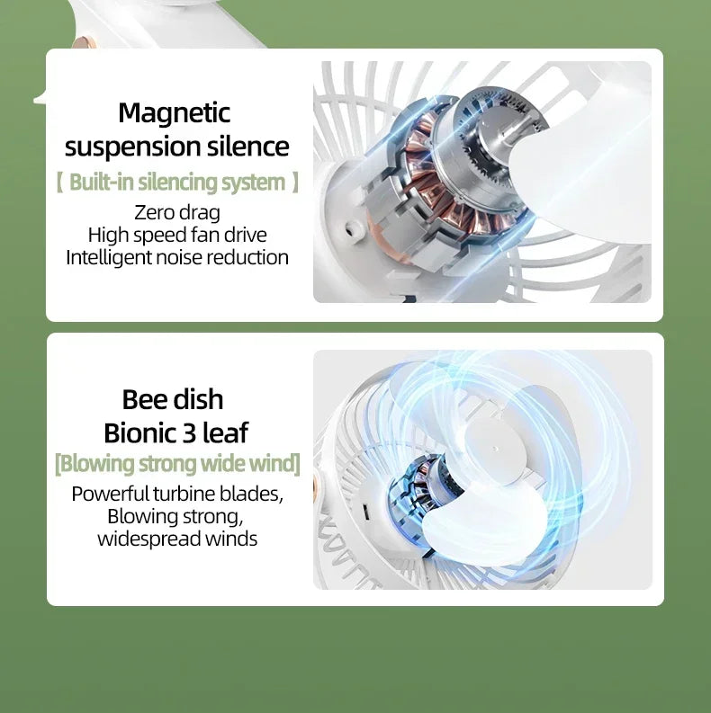 USB Rechargeable Table Fan Clip-on Type Portable Mini Desk Fan 360 Degree Rotation Adjustable Clip-on Fan For Student Dormitory