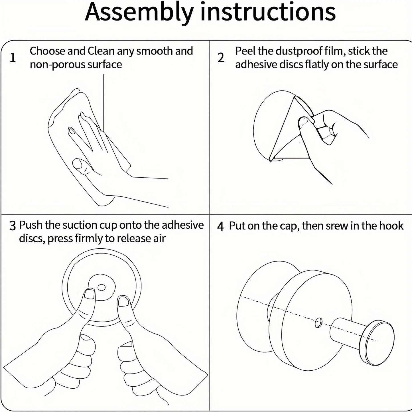 Reusable Stainless Steel Suction Cup Hook Waterproof Wall Mount Hooks Punch-free Kitchen Bathroom Wall Hanger Towel Clothes