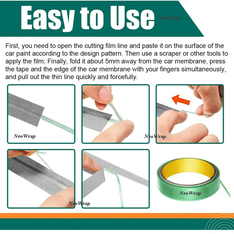 Vinyl Wrap Cutting Tape Car Stickers Design Line Auto Film Cut Tools Wrapping Edge Detailer Tape for Car Motorcycle Decal 5/10M