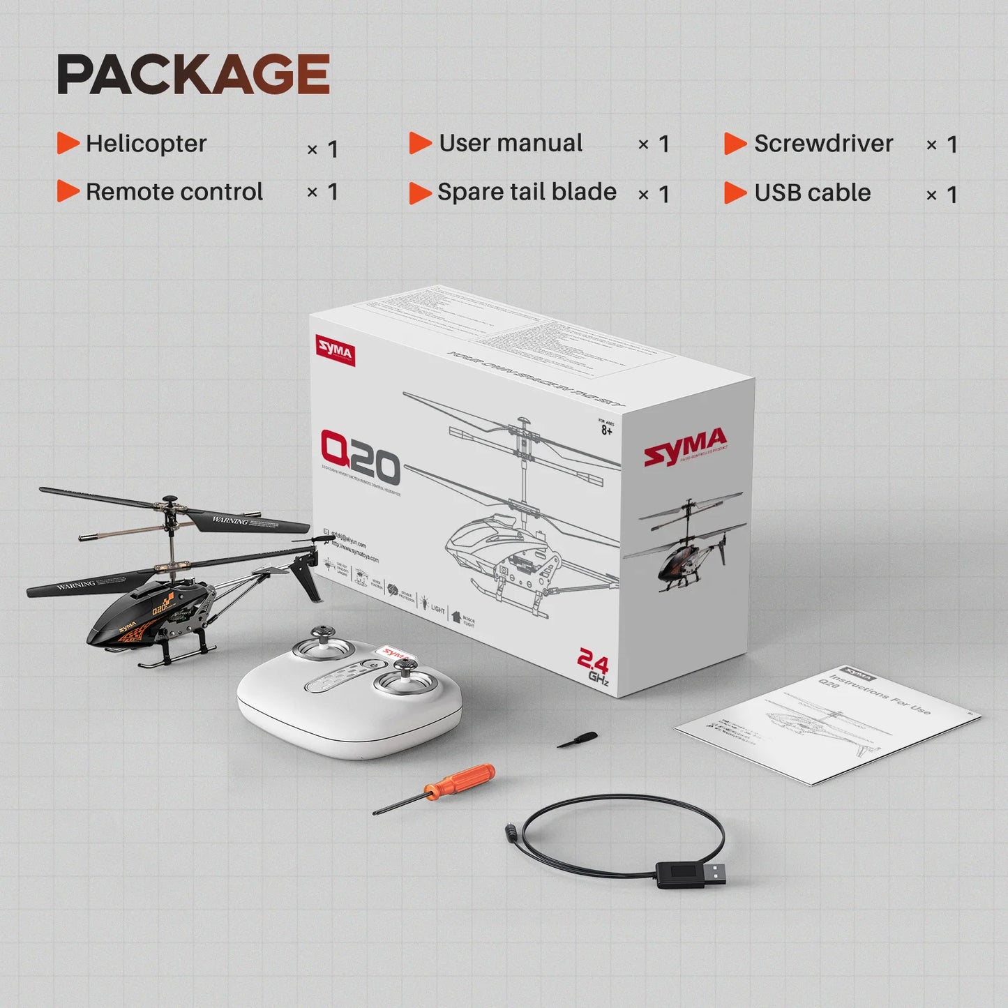 New Arrival SYMA Remote Control Helicopter, Q20 Aircraft with Altitude Hold, 3.5 CH, Easy to Fly RC Toy for Kid Beginner