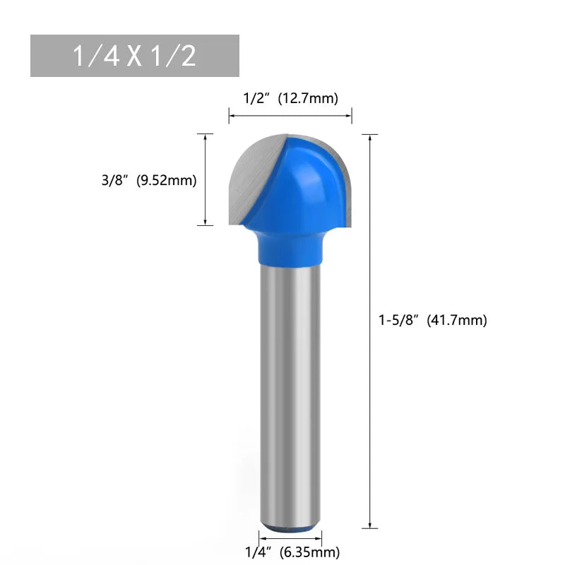 Round Bottom Over Nose Router Bit CNC 6mm Router Bit Set Carbide Ball End Mill 6mm 8mm for Wood Woodworking