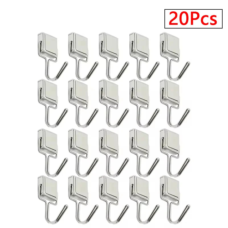 30Pcs Square Strong Magnetic Hooks Multi-Purpose Storage Hooks Home Kitchen Bar Storage Hooks Key Storage Hooks Bathroom Hangers