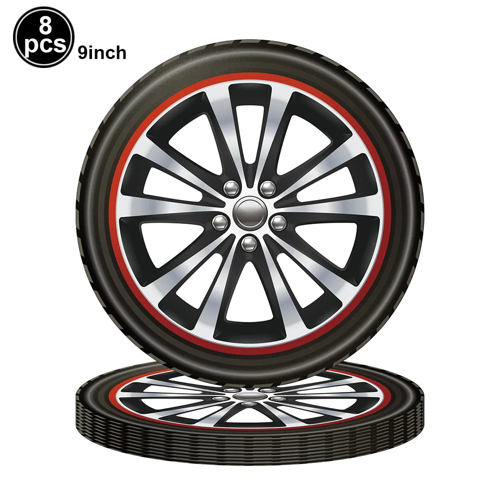 Traffic Cones and Racing Checkered Flags Black White Flags Kids Racing Theme Decorations for Race Car Birthday Party Supplies