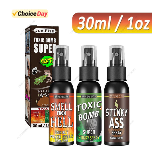 30ml/1oz Fart Gag Spray Can Stink Bomb Ass-Smelly Stinky Gas Gag Prank Novelties Toys Halloween Party Supplies 1-3PCS/Lot