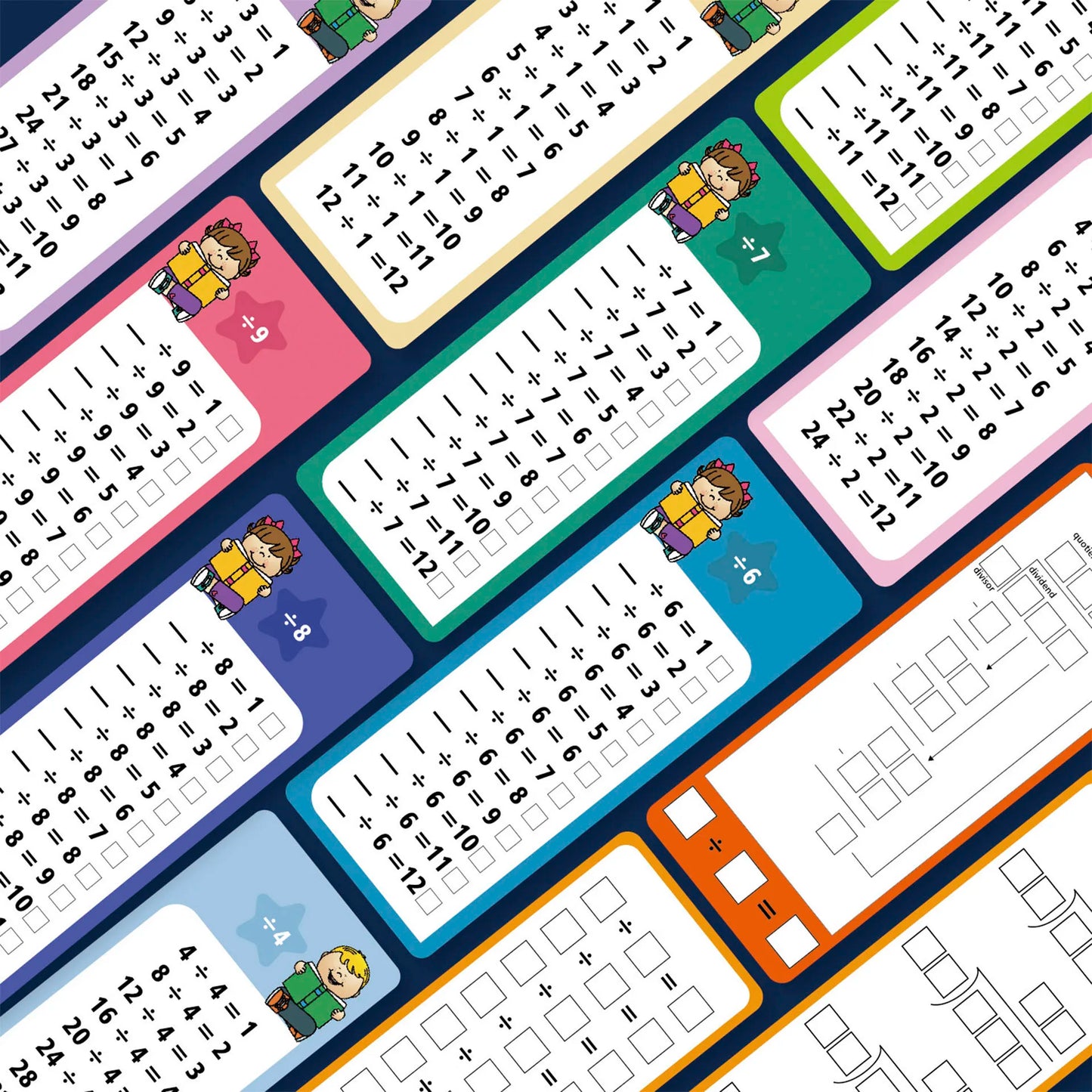 15Pcs/set Math Addition Subtraction Multiplication Division Erasable Reusable Number Learning Cards Children's Math Teaching Aid