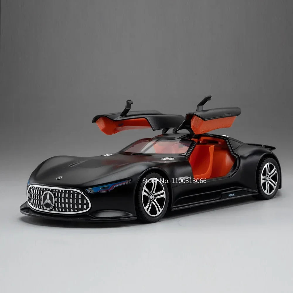 1:24 Alloy Diecasting Vision GT Toys Cars Miniature Models Wheel Pull Back Sports Car with Light Music Vehicles Model Ornament