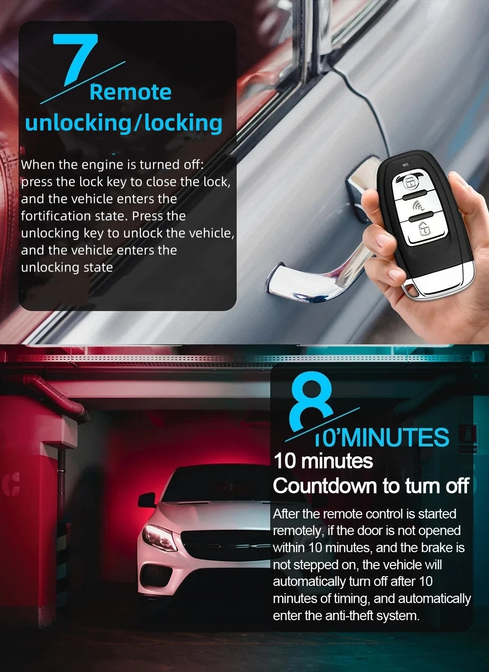 Car Keyless Start System One-touch Start/stop Cell Phone APP Bluetooth Control Keyless Entry Sensor Window Closing Output