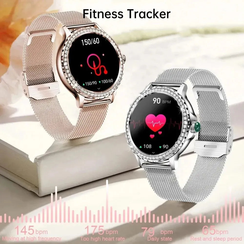 SENBONO 2024 Smart Watch For Lady Bluetooth Call 100+Sports Mode Waterproof Fitness Woman Smartwatch DIY Custom Dials +Box Gift