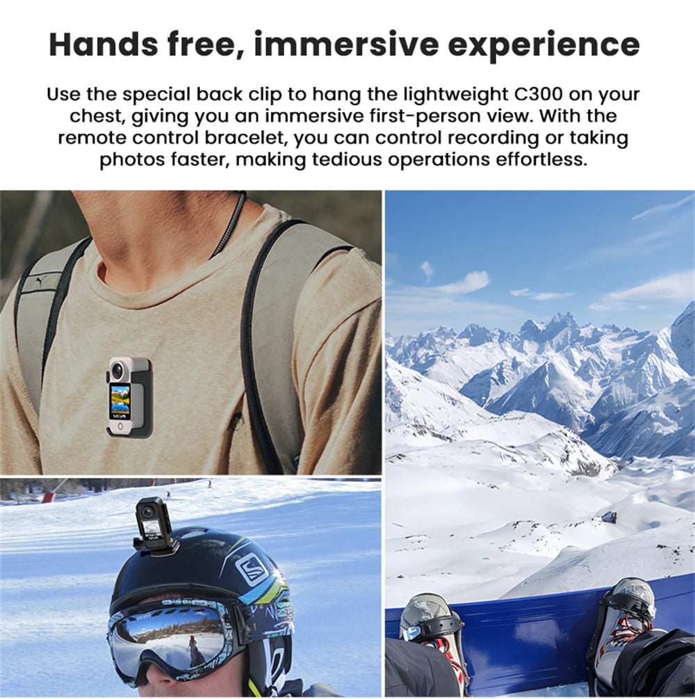 SJCAM C300 Pocket Action Camera 4K FHD With Long Battery Life Video 30M Waterproof 5G WiFi Camera Sport Action Cam