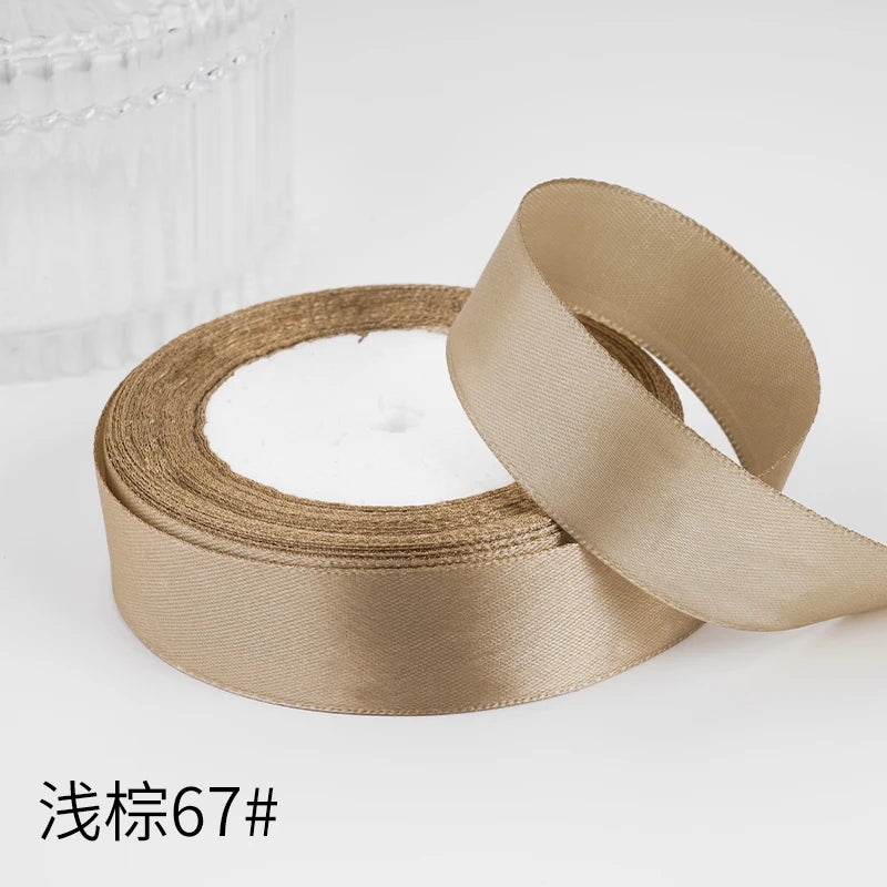 25yards/roll 1inch Satin Ribbon DIY Handmade Crafts Gift Box Flower Cake Decoration Wedding Birthday Party Festival Supplies