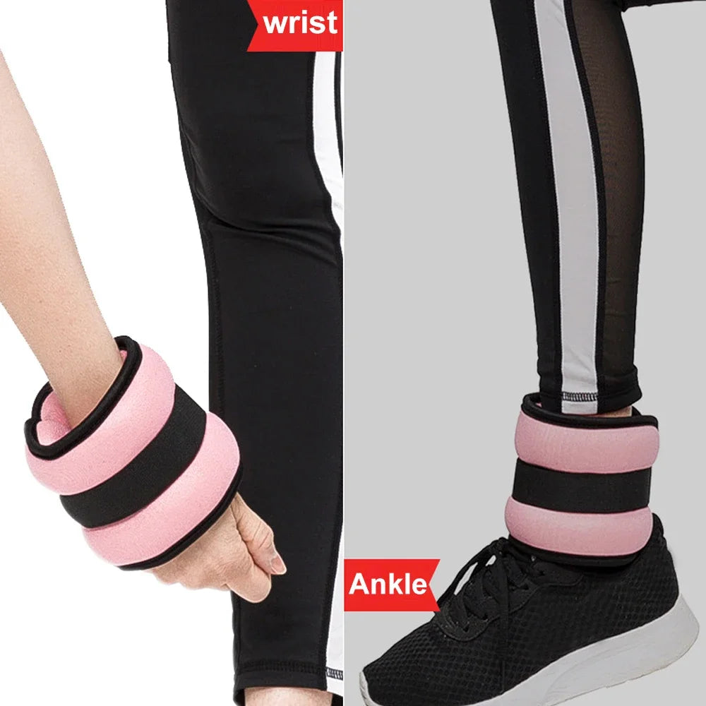1Pair Adjustable Ankle & Wrist Weights (0.5kg/1kg) - Neoprene Leg Arm Straps for Running, Yoga - Strength Training for Women Men