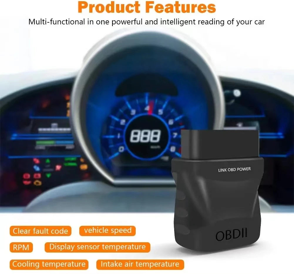 ELM327 Car Engine Diagnostic Scanner Bluetooth 4.0 OBD2 Diagnostic Tool for IOS Android PC System Auto Scan Fault Code Reader