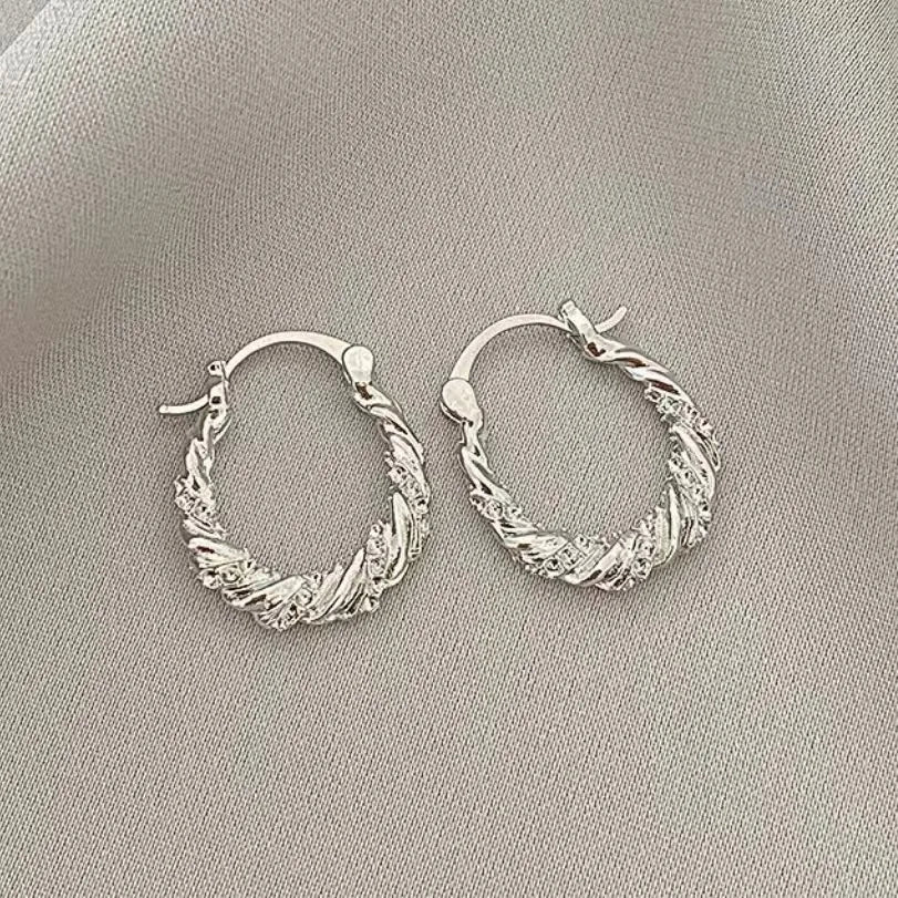 Punk Round Circle Dangle Earrings for Women Party Retro Statement Jewelry Trendy Geometry Silver Color Metal Hoop Earrings