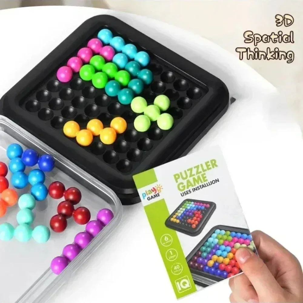 3D Hot Beads Puzzle Logical Mind Board Game Classic Pyramid Plate Pearl For Children Montessori Toys Gifts Focus Challenges IQ