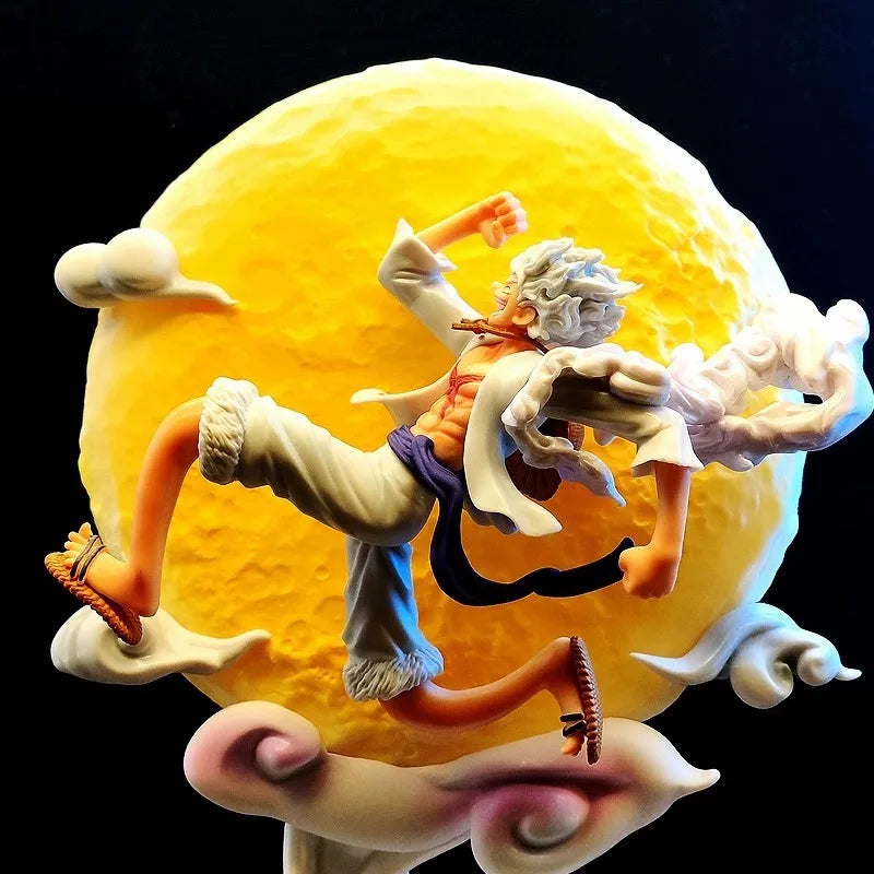 28cm One Piece Anime Figure Moon Fairy Nika Monkey D Luffy Gear 5 With Moon Light Action Figure Gk Statue Model Collection Toys