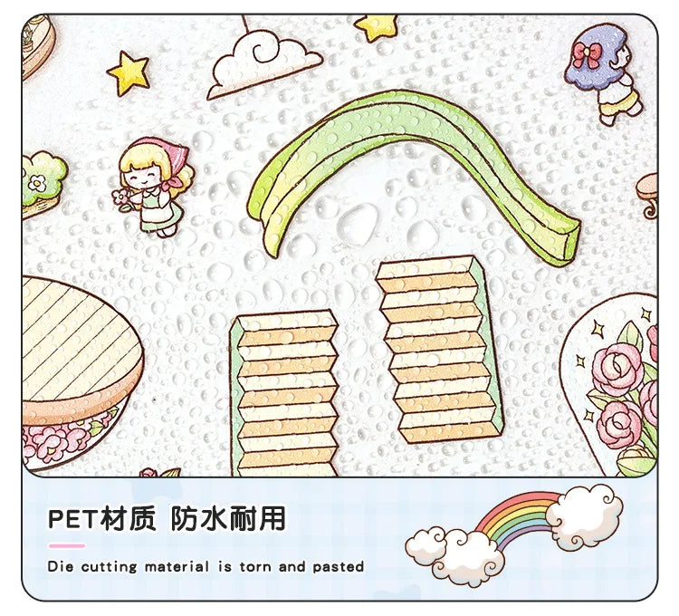 20Sences in Book 2.5D Landscape Sticker Album Cartoon Scene DIY Toy Game Festival Birthday Present Gift Box for Kid Girl Child