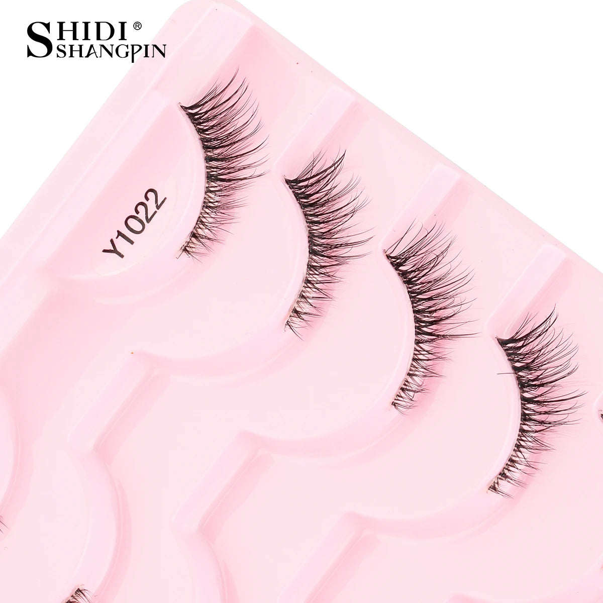 3/5/10Pairs Half False Lashes Natural Short 3D Cat Fake Mink Eyelashes Extension Winged Fluffy Wispy Faux Cils Clear Band Makeup