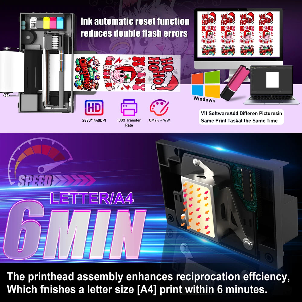 8 Inch A4 DTF Printer Bundle-L800 Direct to Film Printing Machine A4 with DTF Oven DTF Printer A4 for T-Shirts fabrics hoodies