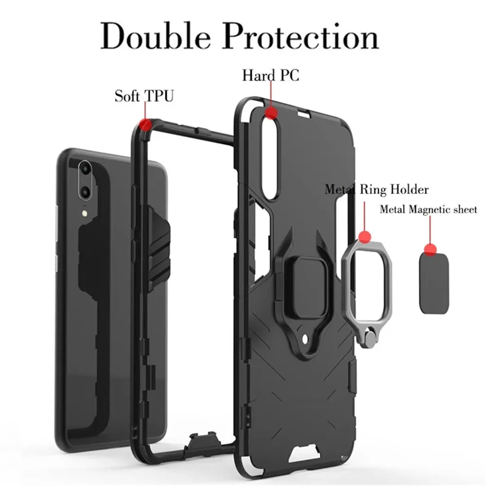 For Pocophone F1 Case For Xiaomi Pocophone F1 Case Shockproof PC+TPU Protective Armor Cover For Poco F1 Magnetic Holder Ring