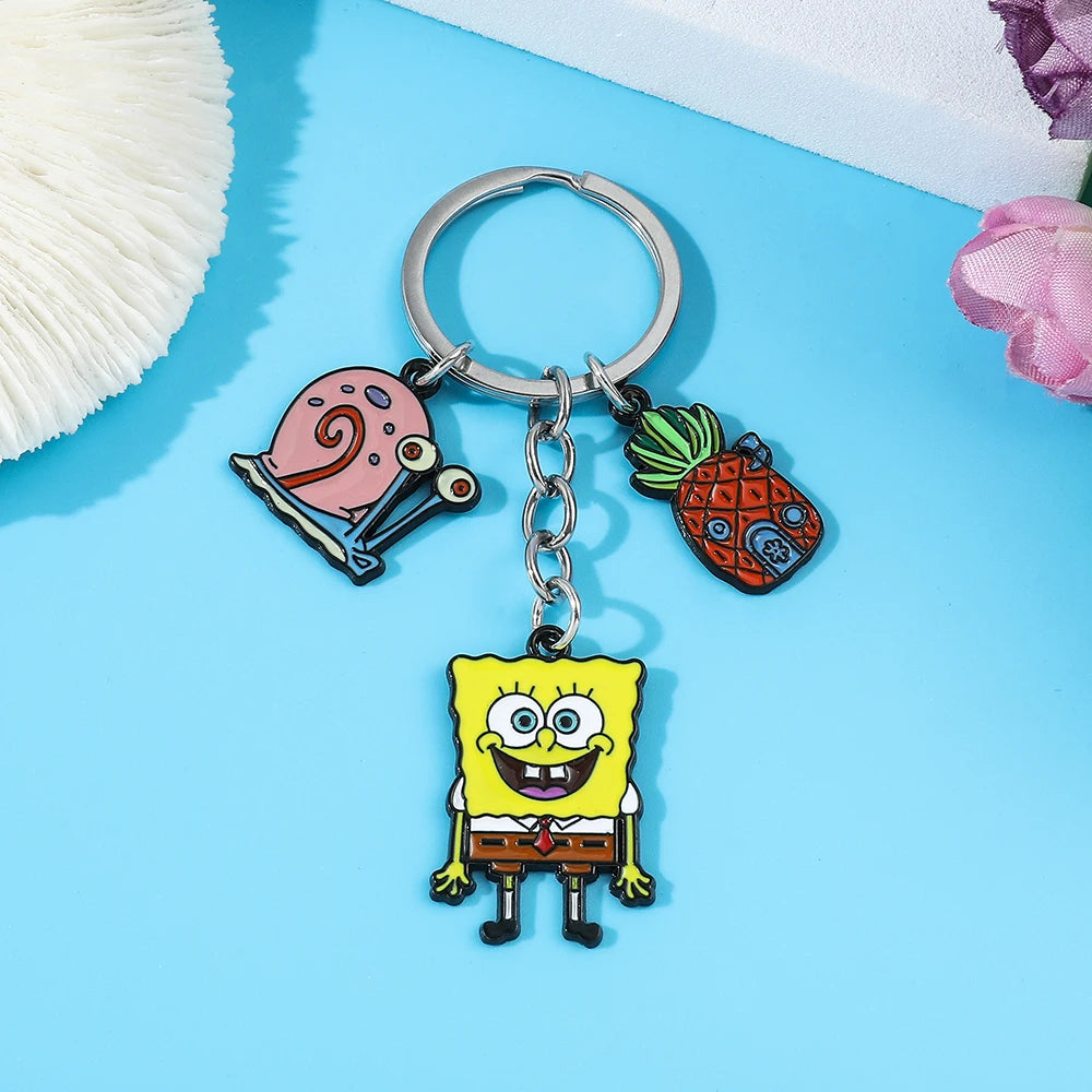 Classic Cartoon Anime SpongeBob SquarePants Keychain Cute Cartoon Figure Pendant Accessories Kawaii SpongeBob Pendant Keychain